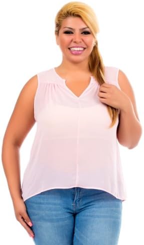 Haute 18 Plus Size V-Neck Chiffon Top