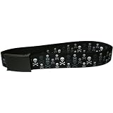 Multi Skulls - Black and Grey Web Belt
