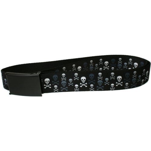 Multi Skulls - Black and Grey Web Belt