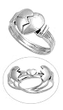 STERLING SILVER Broken Heart Ring SIZES 6-9