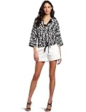 Chaus Womens Graphic Ikat Drawstring Waist Jacket