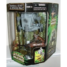 Star Wars Power of the Jedi IMPERIAL AT-ST SCOUT WALKER and PAPLOO on SPEEDER BIKE by Hasbro Star Wars Power of the Jedi