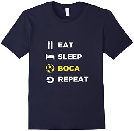 Men's Eat Sleep Boca Repeat - Boca Juniors Fan Shirt XL Navy