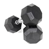 65 lbs Rubber Encased Octagonal Dumbbells [Set of 2]