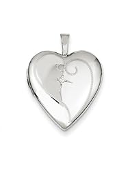 Sterling Silver & Diamond 20mm D/C Heart Locket