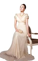 Plus Size Cap Sleeves Chiffon/Taffeta/Tulle Applique Beaded Crystals Lace Crystal Bridesmaid Dress/Prom Dress 