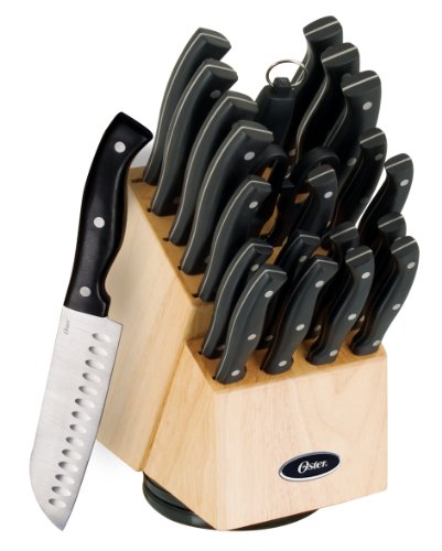 Oster 70555.22 Winsted 22-Piece Cutlery Block Set, Brushed Satin 