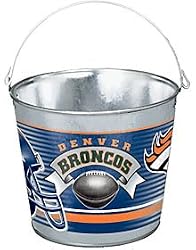 Denver Broncos Metal 5 Quart Pail - Football Sports Merchandise