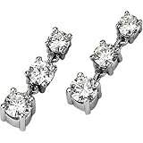 1 Ct Moissanite Drop Earrings In 14K White Gold