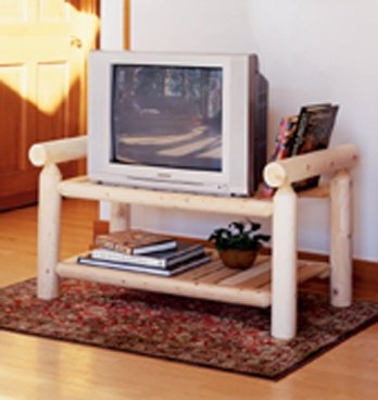 Rustic Log TV Stand