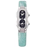 Philip Stein Teslar Womens-Mini Diamond Turquoise Galuchat Strap Watch 4DD-G-B-GT