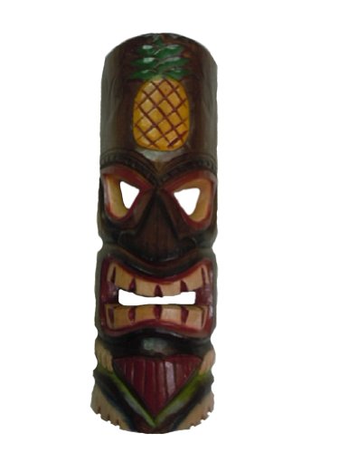 Hand Carved Wooden Tiki Mask Pineapple 20 Inch