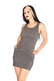Perpetual Vogue Gray Metal Grommet Rocker Sexy Clubbing Dress