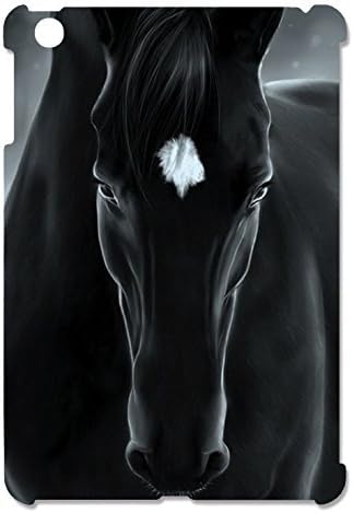iPad Mini Case, Personalized Unique Design 3D White Black Horse Case Cover for iPad Mind