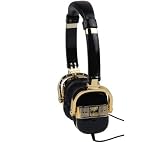 TNB VINTAGE CSV2BK Headphones - black/gold + 3.5 mm Jack Splitter