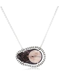 Jordan Alexander "Slice" Silver Chain with Interior Navy Pearl Slice and Diamond Necklace