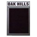 Aarco ADC2418HI 24 x 18 Inch Enclosed Aluminum Illuminated Directory Cabinet with Header Image