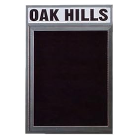Aarco ADC2418HI 24 x 18 Inch Enclosed Aluminum Illuminated Directory Cabinet with Header
