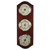 Weather Station Barometer Thermometer Hygrometer in a Cherry finished Case