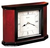 Bulova Holyoke Mantel Clock - Solid Wood Case with Cherry & Black Finish