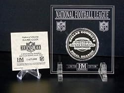 Dallas Cowboys Silver - 2008 Official NFL Game Coin in Archival Etched Acrylic