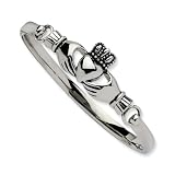 Stainless Steel Claddagh Bangle Bracelet - JewelryWeb