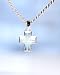 Lalique Cross Silver Opalescent Necklace - 7620040