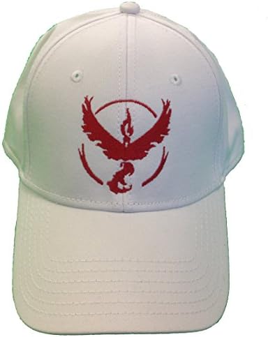 Pokemon Go - Team Mystic, Valor & Instinct Hats - Quality Caps for all Teams (White Valor Baseball)
