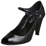 Butter Women's Bronwen Peep Toe Mary Jane,Black Kid/Patent,10 B US