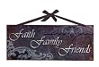 Faith, Family, Friends Vintage Inspirational Word Sign