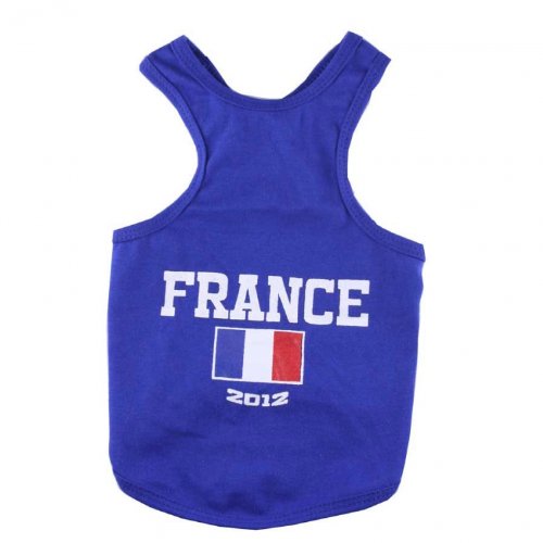 Hunde-Nationaltrikot Frankreich 2012 Tanktop EM010C-XXL von Doggydolly