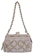 Coach Parker Op Art Khaki Gold Clutch Shoulder Bag 13623