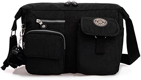 Ecokaki(TM) Outdoor Sports Canvas Shoulder Messenger Bag Student Bags, Black