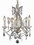 Trans Globe 50322 SB Five Light Crystal Chandelier, Gilded Bronze Finish with Crystal