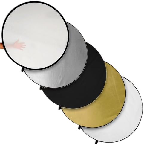 Pro 5-in-1 Reflector - 42in (100cm) Premium Grade Collapsible Disc (Silver/Gold/Black/White/Diffuser)