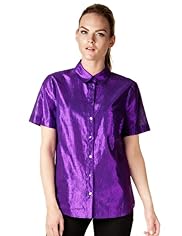 Limited Collection Cotton Rich Metallic Effect Blouse