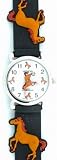 Black and Brown Horse Kids Rubber Children's Watch With Second Hand
