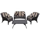 Imperial 4pc Garden Conservatory Furniture Rattan Wicker Sofa, Table & Chairs 41zin6T+yaL. SL160