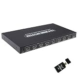 8 Ports (1x8) HDMI Ver 1.3 Full HD 1080P Amplified Powered Splitter Signal Distributor with HDCP w/AGPtek USB All in one card reader