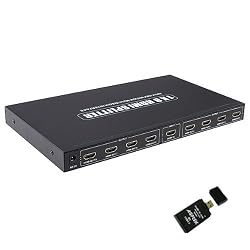 8 Ports (1x8) HDMI Ver 1.3 Full HD 1080P Amplified Powered Splitter Signal Distributor with HDCP w/AGPtek USB All in one card reader