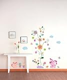 Decowall, DK-0013, Animaux Patch & Fleurs stickers muraux | paroi murale | sticker mural