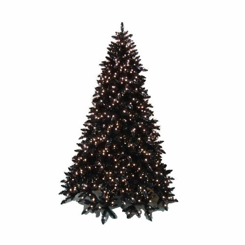 12' Pre-Lit Black Ashley Spruce Artificial Christmas Tree - Clear Lights