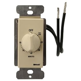 Woods 59729 Manual Wall Switch Timer, Ivory, 60-Minute