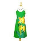 SAVE $10 - Green Sundress with Hand Painted Orchid Design $39.99