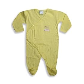 Bambolino - Newborn Baby Girls Long Sleeved Footed Coverall, Yellow
