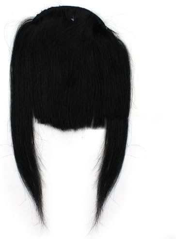 High Quality Clip In/on Front Hair Bang Fringe Human Hair Extensions 40g (01 Jet Black)