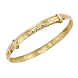 9ct Yellow Gold Childs Patterned Expander Bangle