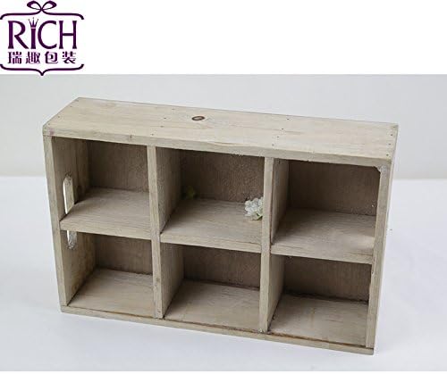 2016 High quality wool six grid meat pallet wooden box vintage desktop cosmetics storage box 32