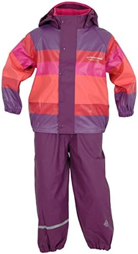 Jacket and Dungarees Set by Abeko of Sweden - Purple Stripe (90cm (3-4 years))