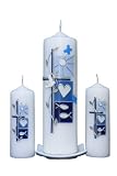 Produkt-Bild: Taufkerze Set "Sommer" (blau) mit Karton